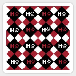 HO HO HO text with plaid pattern Sticker